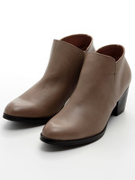 【mio notis】牛革ミドルヒールショートブーツ