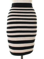 ニットボーダータイトスカート