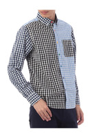 配色ギンガムチェックシャツ