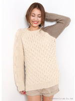 【KiiRA】HANDMADE BI-COLOR KNIT