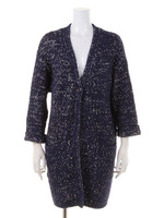 ラメ混MixロングVトッパーカーディガン