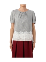 レース使いフロントタックカットソー