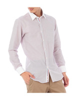 配色切り替え細ボーダーシャツ