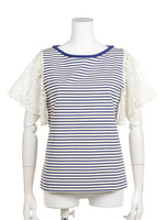 【FREE'S PHRASE by FREE'S SHOP】レース袖ボーダー