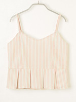 ストライプタックぺプラムビスチェ