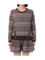 ジップデザインジャガードプルオーバー