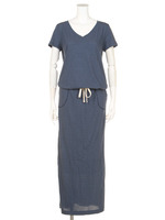 【BED＆BREAKFAST】Technorama　Thin　Stripe　V−Neck　Long　Dress