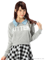 【Tralala】フロントロゴ衿付プルオーバ