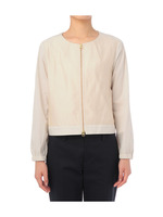 ノーカラーコンビジャケット