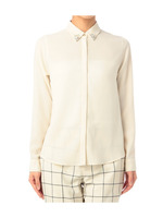 ビジュー付きジョーゼットシャツ