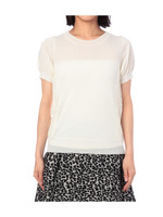 レース切り替えパフスリーブニット