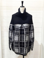 【R】リブニットチェックチュニック