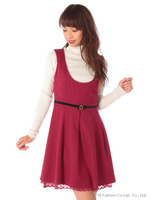 ウエストリボン裾レースJSK