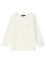 レース切り替えストレッチカットソー