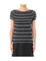 ぼかしボーダ―半袖ニット