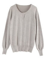 シンプルラウンドネックカーディガン