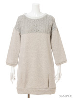 ポンチ裏ボア×ニットMIXワンピース