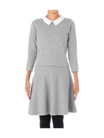 配色襟付き八分袖プルオーバー