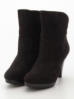 【低反発スポンジ入り】プラットフォームショートブーツ