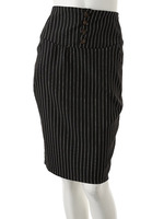 【ECURY】ストライプミディタイトスカート