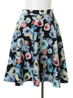 花柄サーキュラー膝丈スカート