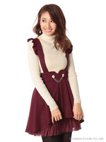 裾バルーンサスペンダー付無地スカート