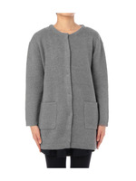 ポケットつき比翼ロングニットカーディガン