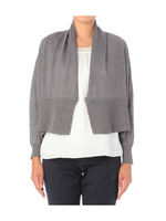 リブ切り替えノーボタンニットカーディガン