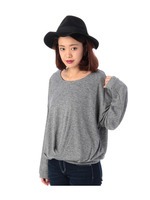 裾タックニットソープルオーバー