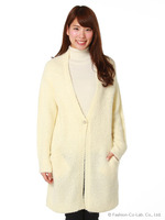 ビジュー釦ロングカーデ