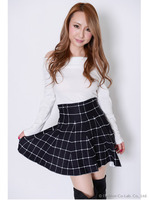 単色チェックpriニットフレアSK