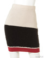 カラーブロックニットスカート