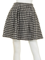 【mystic】ウールチェックタックスカート