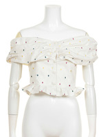 ダイヤ柄オフショルトップス