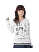 レイヤード風ロゴボーダーカットソー