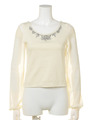 袖シフォンビジューTOPS 