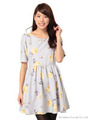 【dazzlin】ローズ柄5分袖ワンピース�