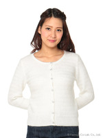 ビジューボタンアンゴラニットカーデ