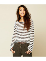 ボーダーラウンドネックニットプルオーバー