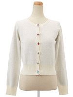 モチーフシシュウボタンカーデ