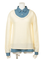 【スペシャルプライス】シャツレイヤードTOP�