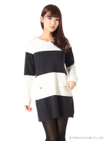 ワイドボーダーミニワンピース