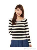 総バリボーダーニットTOPS