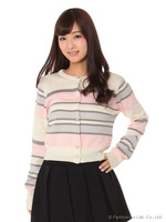 短丈ボーダーカーディガン