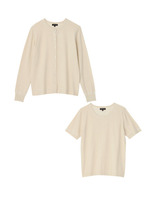 ラメニット+カーディガン