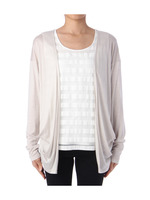 リヨセルカーディガン+ボーダータンクトップ