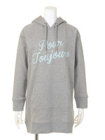 裏毛ステッチロゴパーカーワンピース