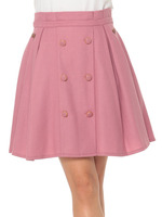 Wボタンタックスカート