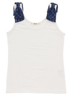 【Tralala】肩チェックリボンタンク