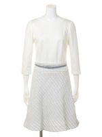 ツイードフレアドッキングワンピース